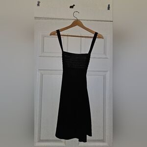 Jones New York Black Chemise Dress with Mesh Detail